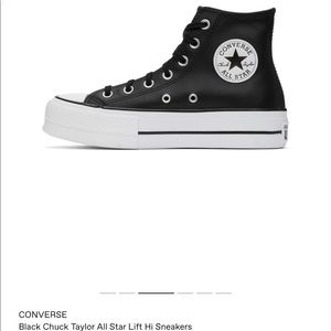 CONVERSE
Black Chuck Taylor All Star Lift Hi Sneakers (LEATHER)